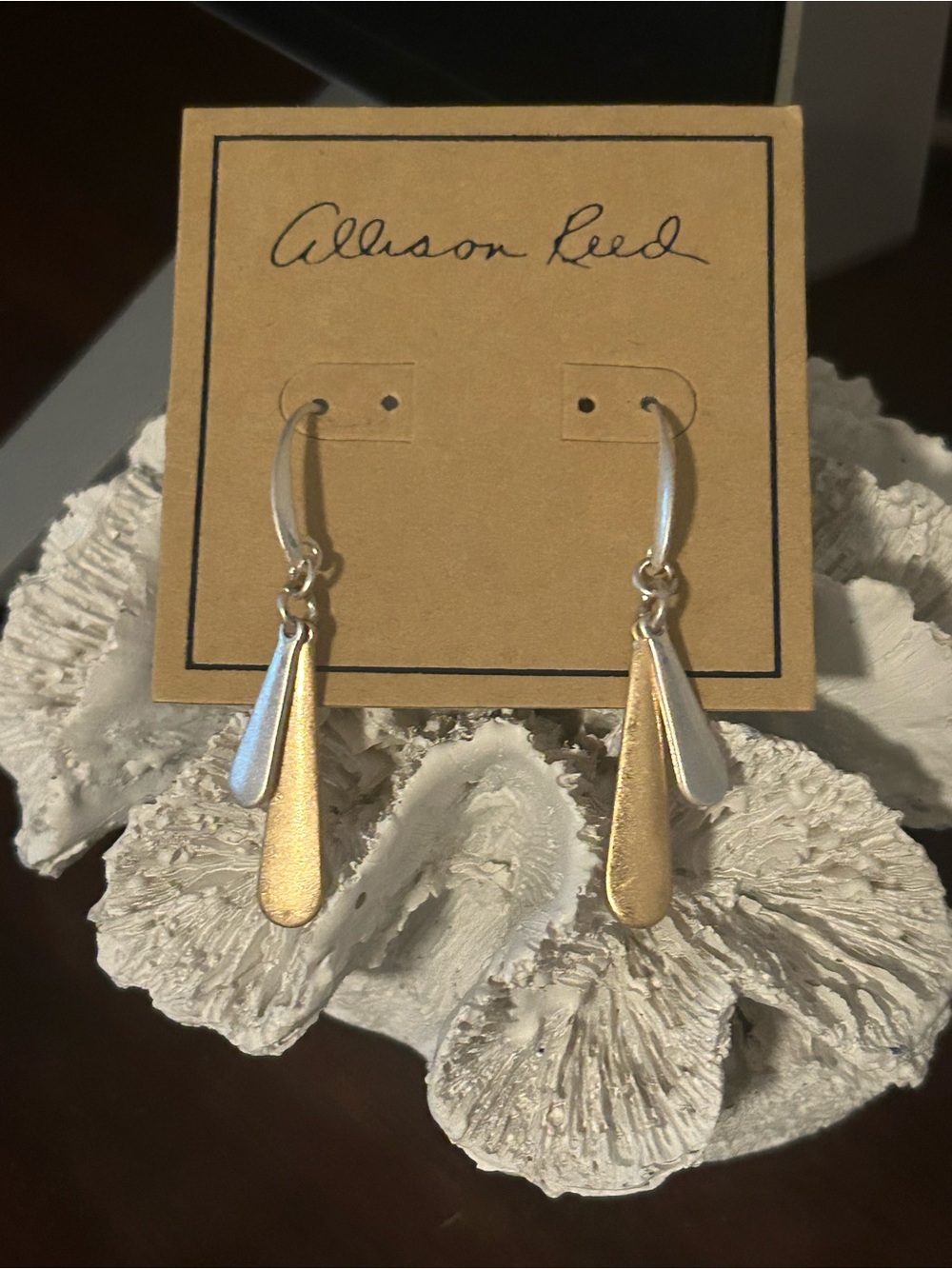 Allison Reed Two-Tone Teardrop Dangle Earrings - Gold & Silver